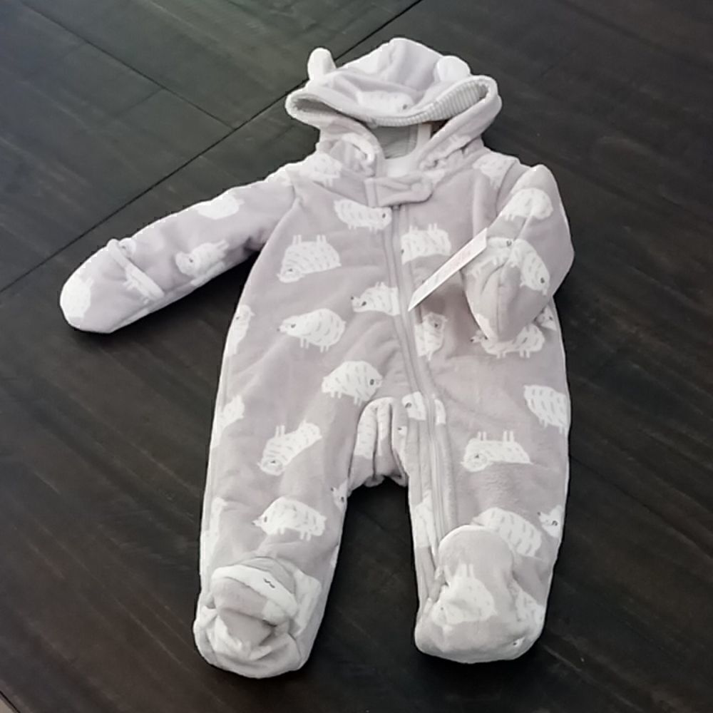 3 months onesie with mittens